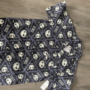 Disney The Lion King Black and Purple Casual Button Down Shirt